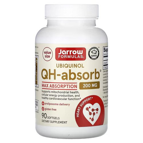 Jarrow Formulas Ubichinol QH-absorb 200mg na Energię Komórkową i Zdrowie Serca 90 Kapsułek Miękkich