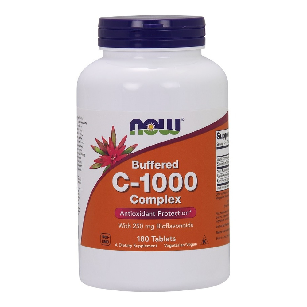 Now Foods Vitamin C-1000 Complex Complex Buffered 250mg Bioflavonoids 180 Tablets