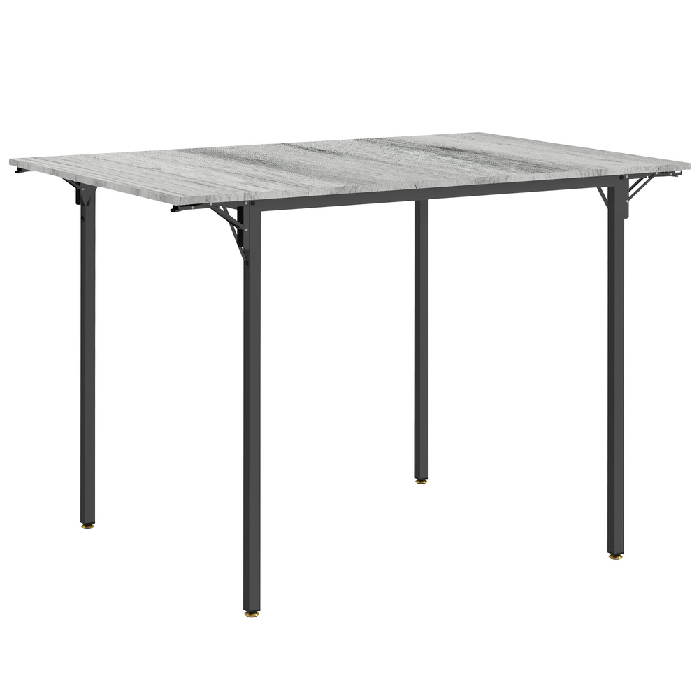 HOMCOM Four-Person Drop Leaf Dining Table - Grey
