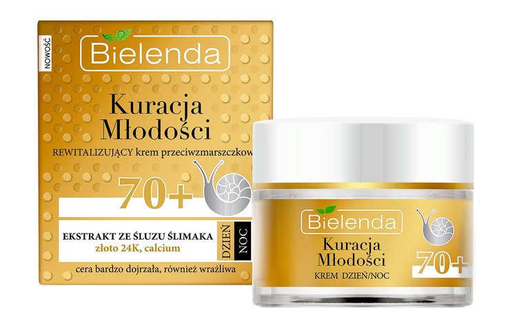 Bielenda Kuracja Młodości Krem 70+ ze Śluzem Ślimaka i Złotem 50ml