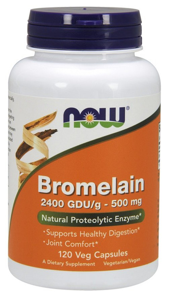 NOW Foods Bromelaina 500mg Na Wsparcie Trawienia i Stawów 120 Kapsułek