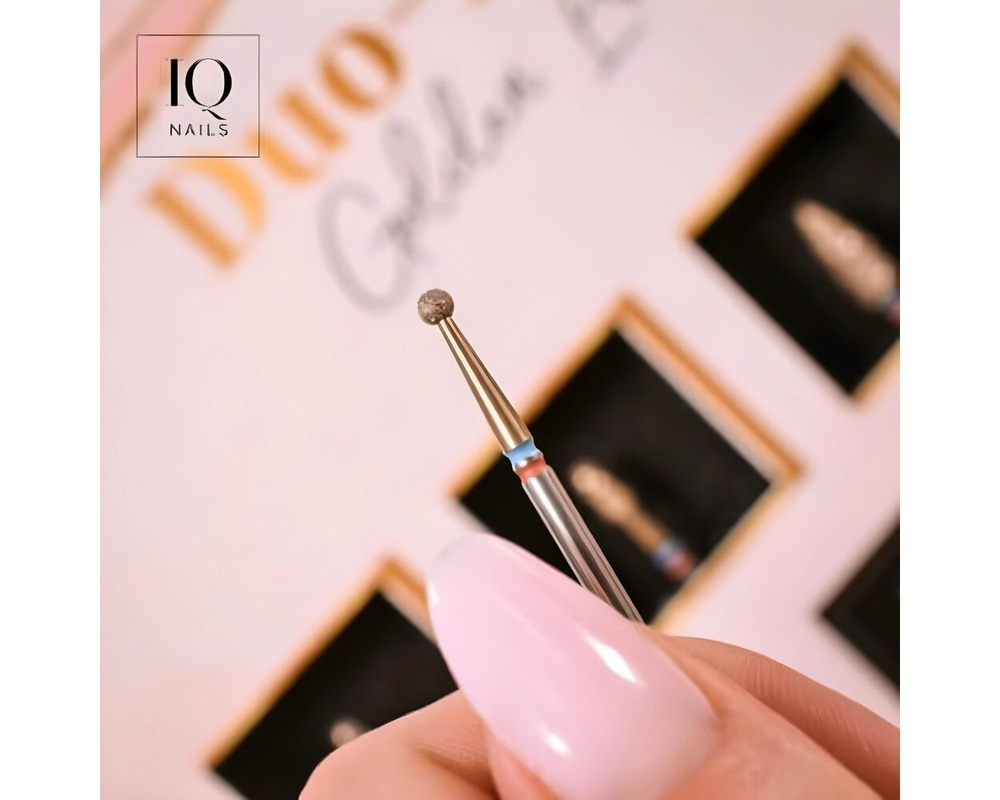 IQ Nails Duo -Bits Golden Fine Double Grain Set Innowacyjny Zestaw Duo Frez 4 Sztuki