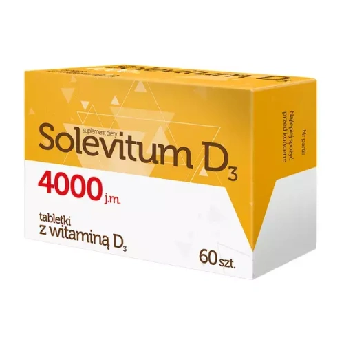 Solevitum D3 4000 j.m. dla Seniorów i Osób Dorosłych dla Uzupełnienia Poziomu Witaminy D 60 Tabletek
