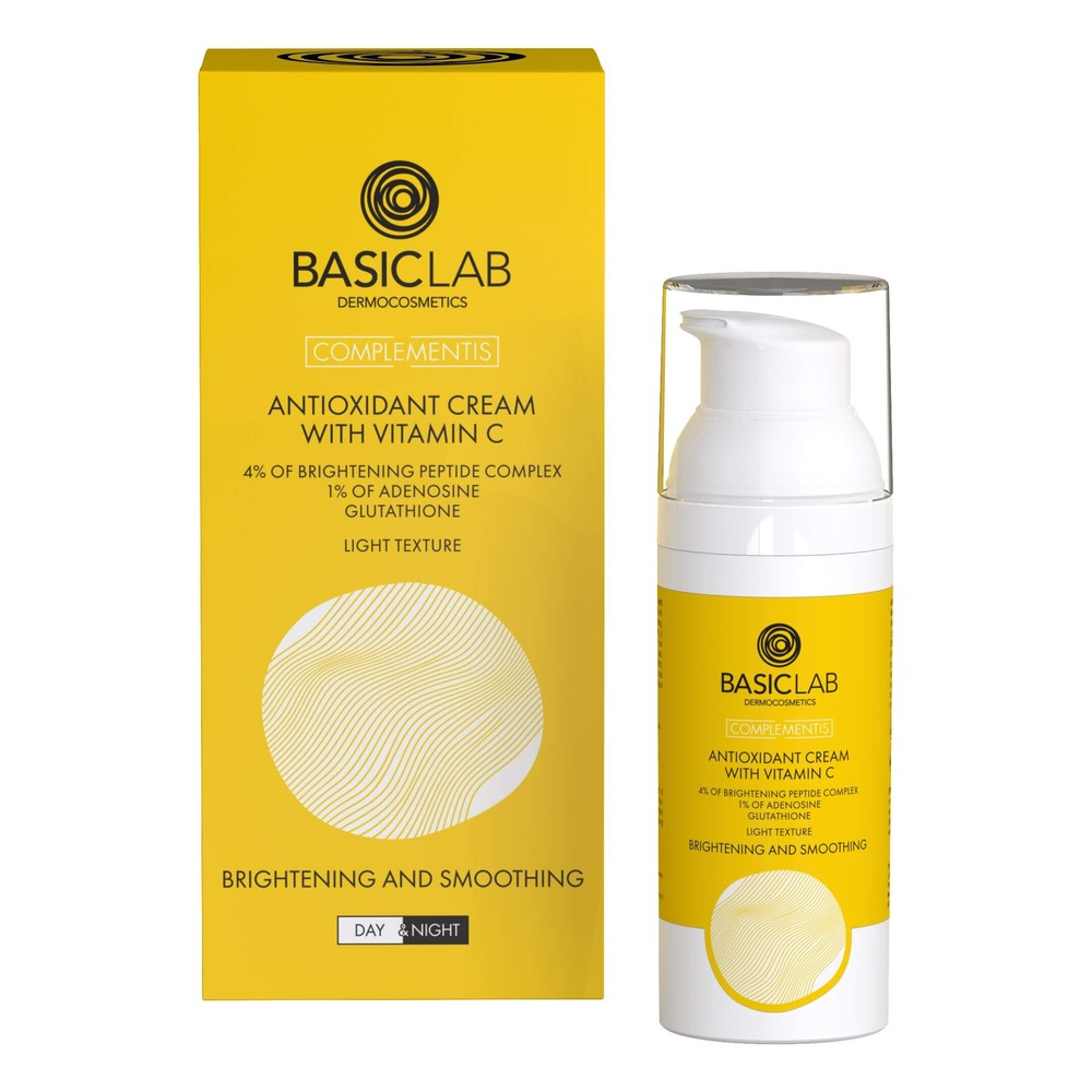 BasicLab Complementis Light Texture Antioxidant Cream with Vitamin C Brightening and Smoothing for Day and Night 50ml