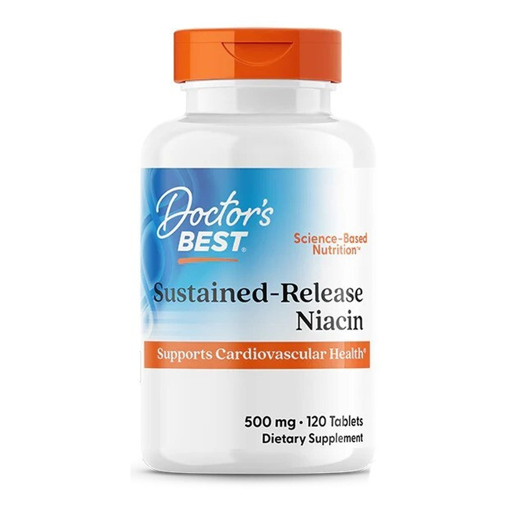 Doctor's Best Sustained - Release Niacin, 500mg Tablets 120 tablets