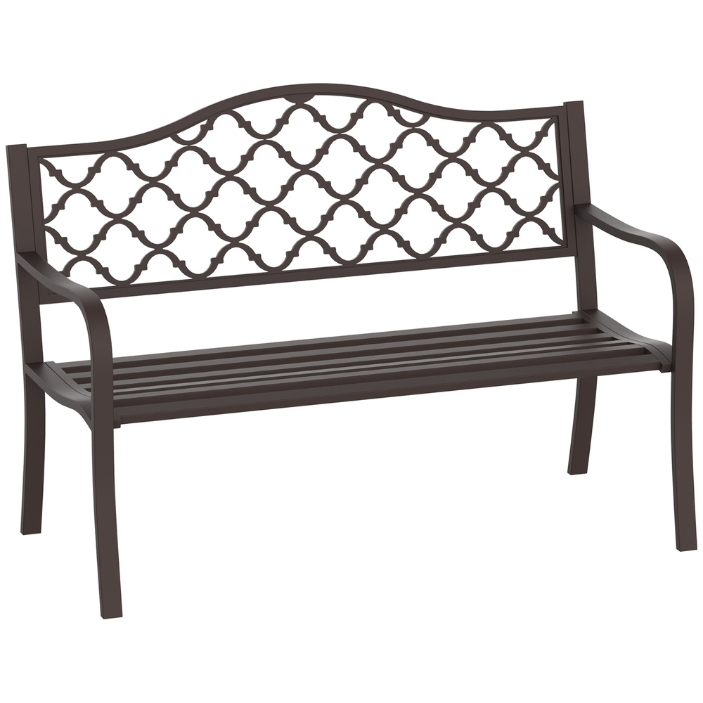 Outsunny Antique Style Outdoor Cast Iron Front Porch Bench Path Chair Seat Outdoor