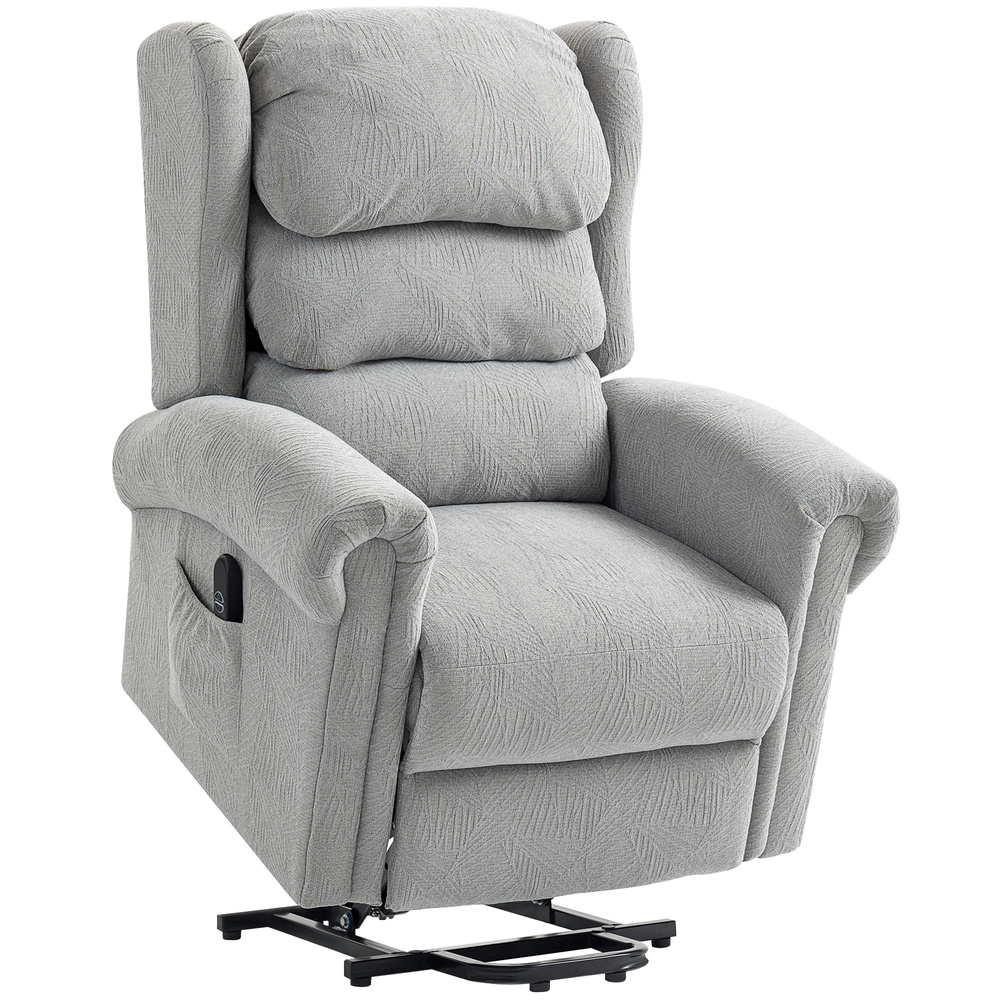HOMCOM Velvet-Feel Electric Riser Recliner Chair - Grey
