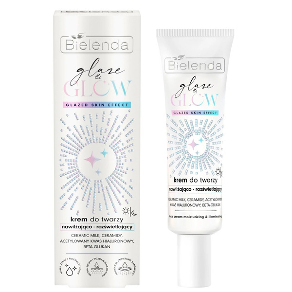 Bielenda Glaze & Glow Moisturizing - Brightening Cream Glazed Skin Effect for Dry and Dull Skin 50ml