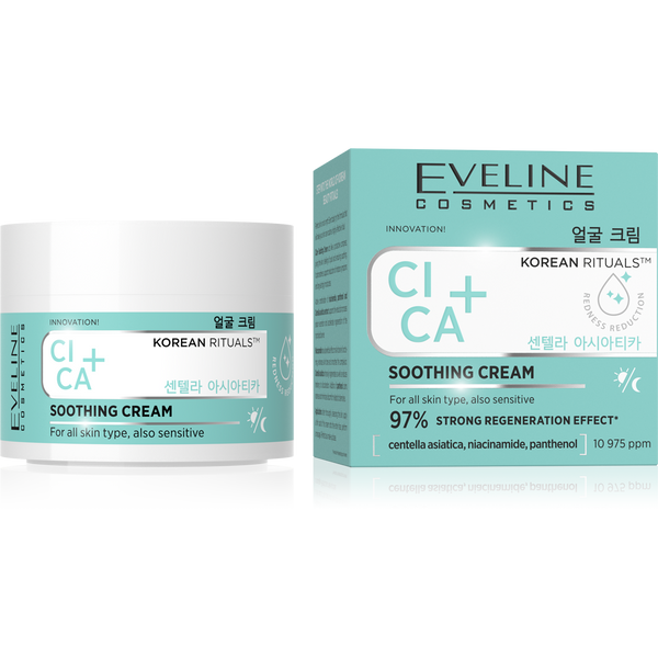 Eveline Korean Rituals Cica+ Soothing Cream for All Skin Types Day and Night 50ml