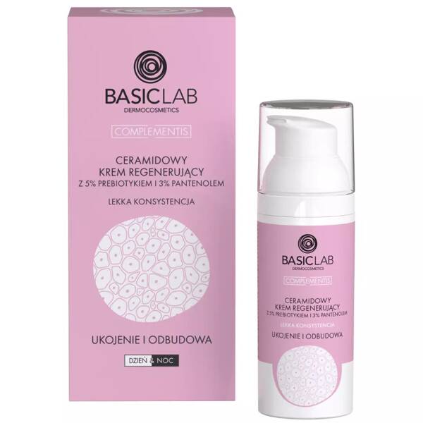 BasicLab Ceramide Light Regenerating Cream with 5% Probiotic & 3% Panthenol  Best Lightweight Moisturizer for All Skin Types