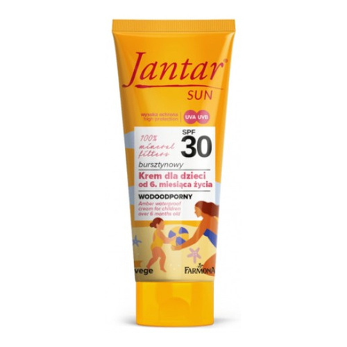 Jantar Sun Bursztynowy Wodoodporny Krem z Filtrami Mineralnymi SPF 30 dla Dzieci powyżej 6 Miesiąca Życia 50ml