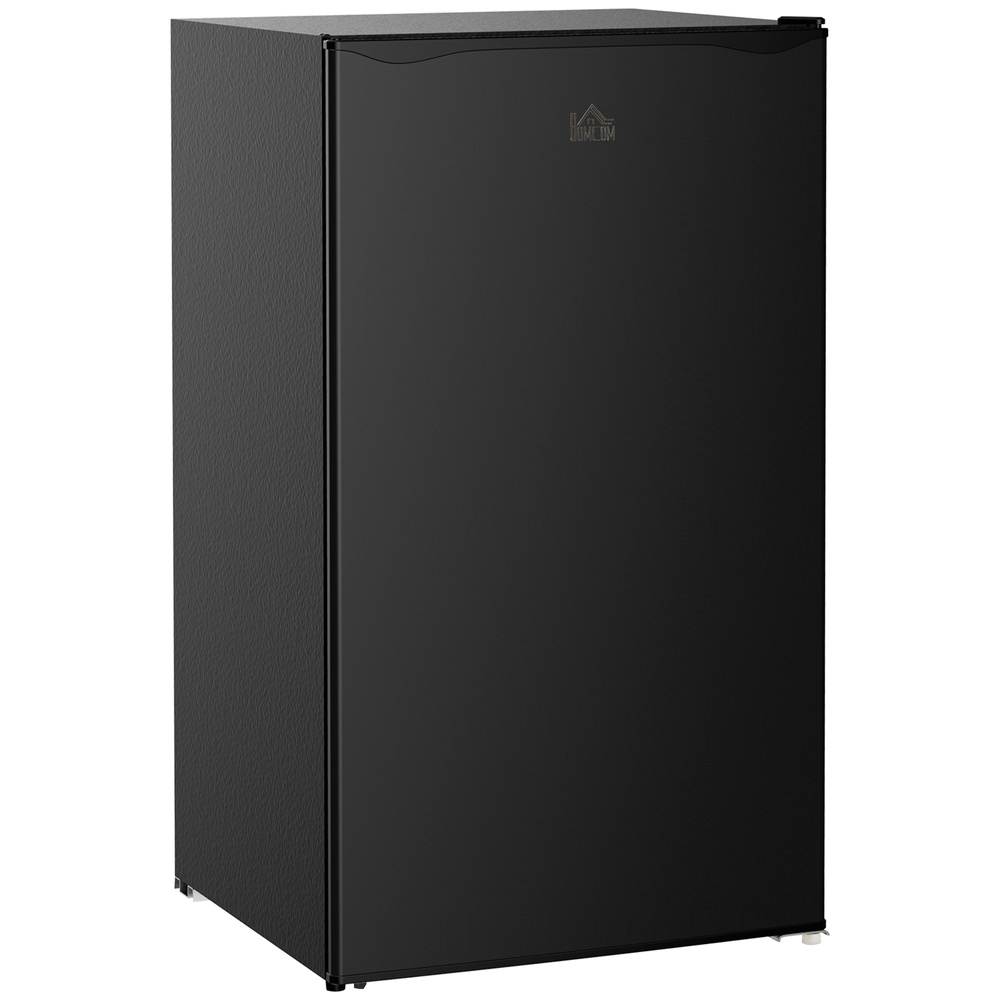HOMCOM Under Counter Fridge, 91L Small Fridge with Chiller Box, Removable Shelf, Reversible Door, Adjustable Legs, Mini Refrigerator, Black