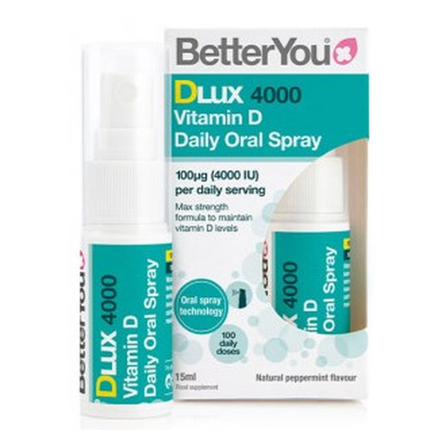 BetterYou DLux 4000 Daily Vitamin D Oral Spray, Natural Peppermint 15ml