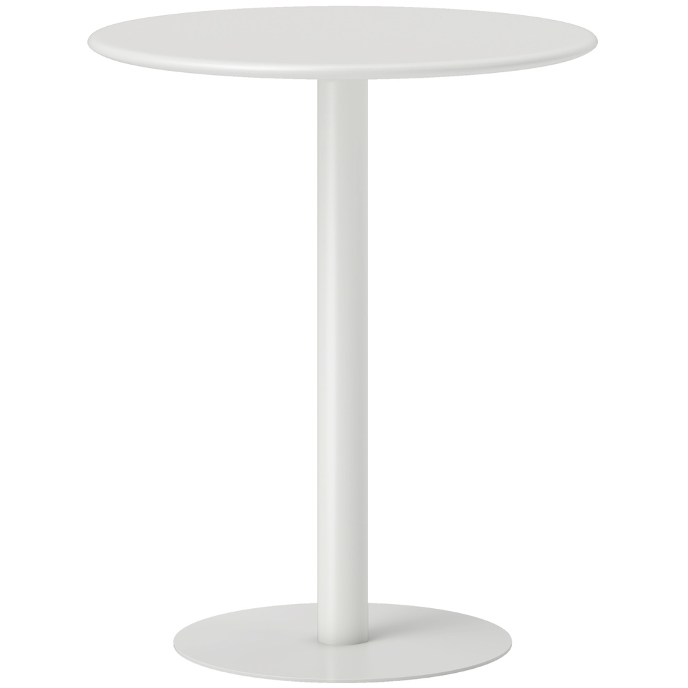 HOMCOM Dining Table, Round Kitchen Table with Steel Base for Living Room, Dining Room, 60 x 60 x 72cm, White