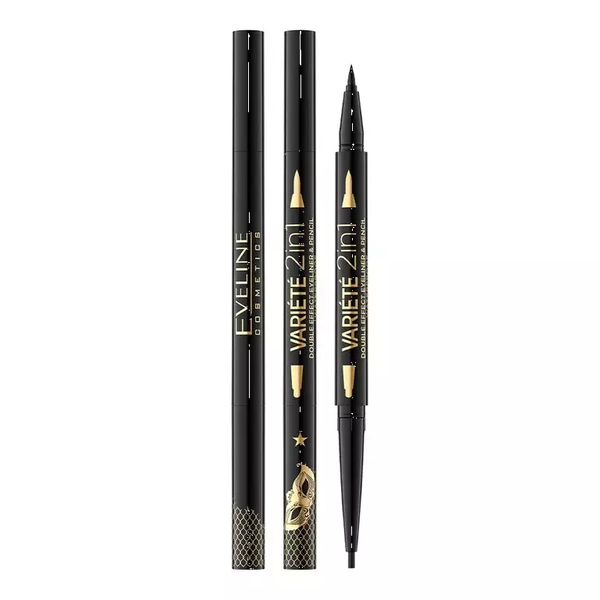 Eveline Variete Eyeliner and Pencil Double Effect 2in1 Ultra Black 1 Piece