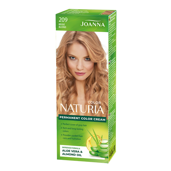 Joanna Naturia Trwały Kolor Włosów Farba Pielęgnacja Połysk Nr 209 Beżowy Blond 100ml