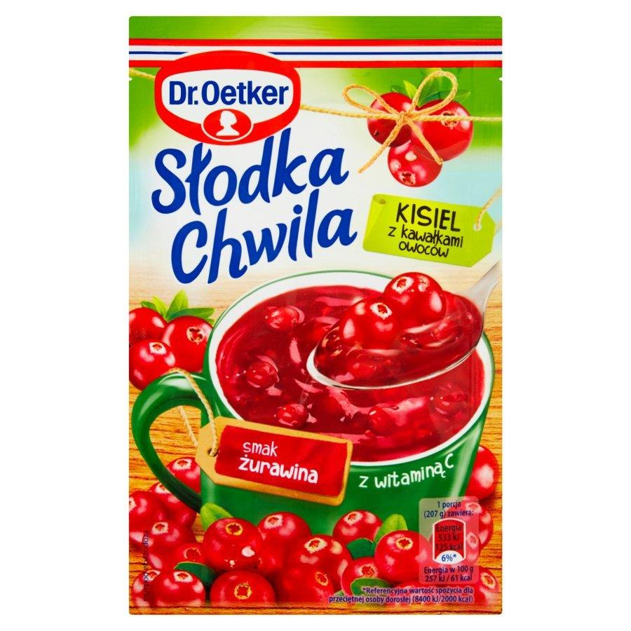 Dr. Oetker Słodka Chwila Kisiel z Kawałkami Owoców Smak Żurawina 32,5g