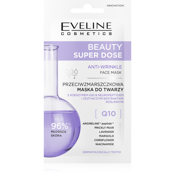 Eveline Beauty Super Dose Przeciwzmarszczkowa Maska do Twarzy Q10 8ml