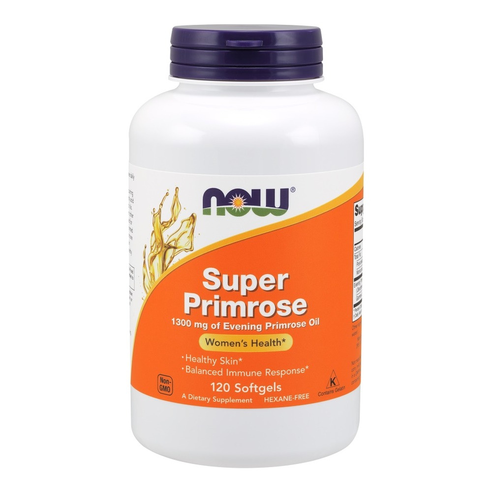 Now Foods Super Primrose 1300mg Olej z Wiesiołka dla Zdrowia Kobiet 120 Kapsułek
