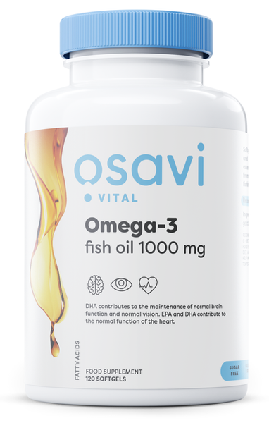 Osavi Omega-3 Fish Oil Molecularly Distilled 1000mg for Heart and Brain Health 120 Softgels