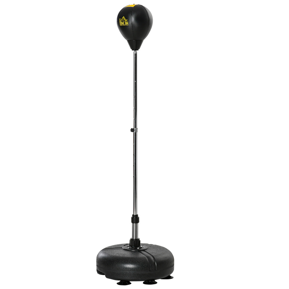 HOMCOM Punching Bag with Stand, 133-151cm Adjustable Height, for Teens, Gold Tone/Black