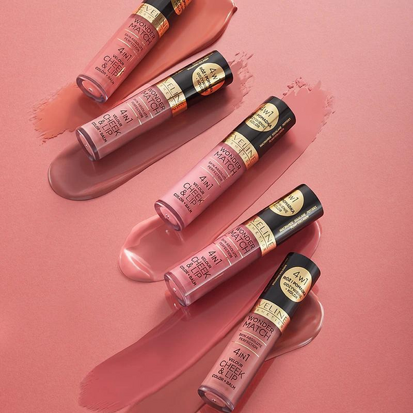 Eveline Wonder Match Cheek & Lip 4w1 Róż i Pomadka w Płynie Nr 5 4,5ml