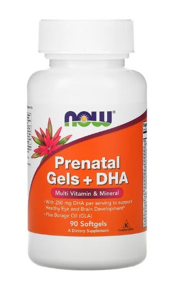 NOW Foods Prenatal Gels DHA Na Wsparcie Rozwoju Oczu i Mózgu 90 Kapsułek