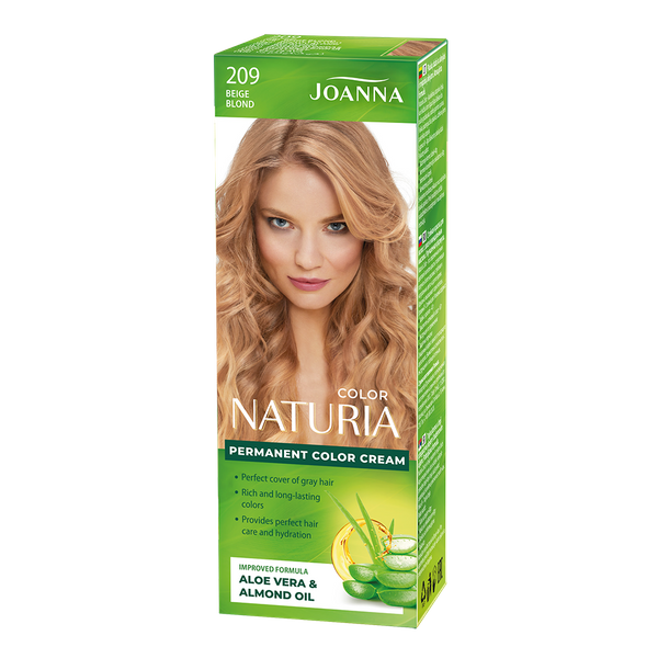 Joanna Naturia Permanent Hair Color Dye Care Shine No. 209 Beige Blonde 100ml