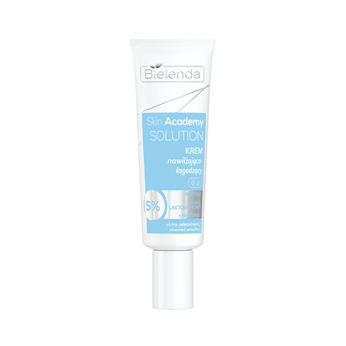 Bielenda Skin Academy Solution Moisturizing - Soothing Cream 5% Peptides with Lactobionic Acid and Panthenol for Dehydrated and Sensitive Skin for Day and Night 50ml