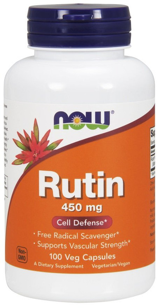 Now Foods Rutin 450mg Rutin Strengthens Heart and Blood Vessel Health 100 Capsules