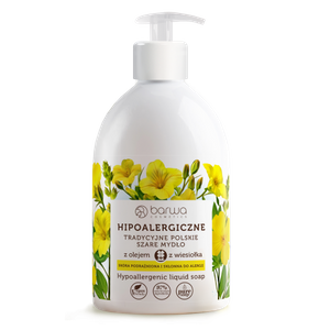 Barwa Hipoalergiczne Tradycyjne Polskie Szare Mydło w Płynie Wiesiołek dla Skóry Delikatnej 500ml