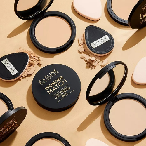Eveline Wonder Match Matte Pressed Powder with Protective Filter SPF30 No. 01 Light Beige 8g