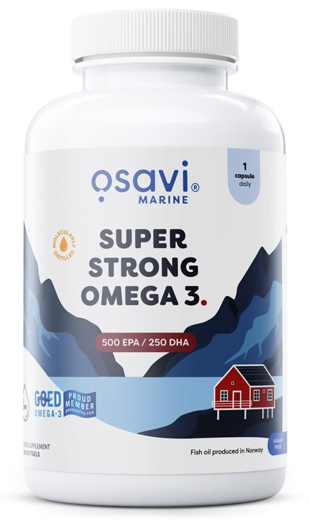 Osavi Super Strong Omega 3 500 EPA / 250 DHA na Wsparcie Serca i Mózgu 180 Kapsułek