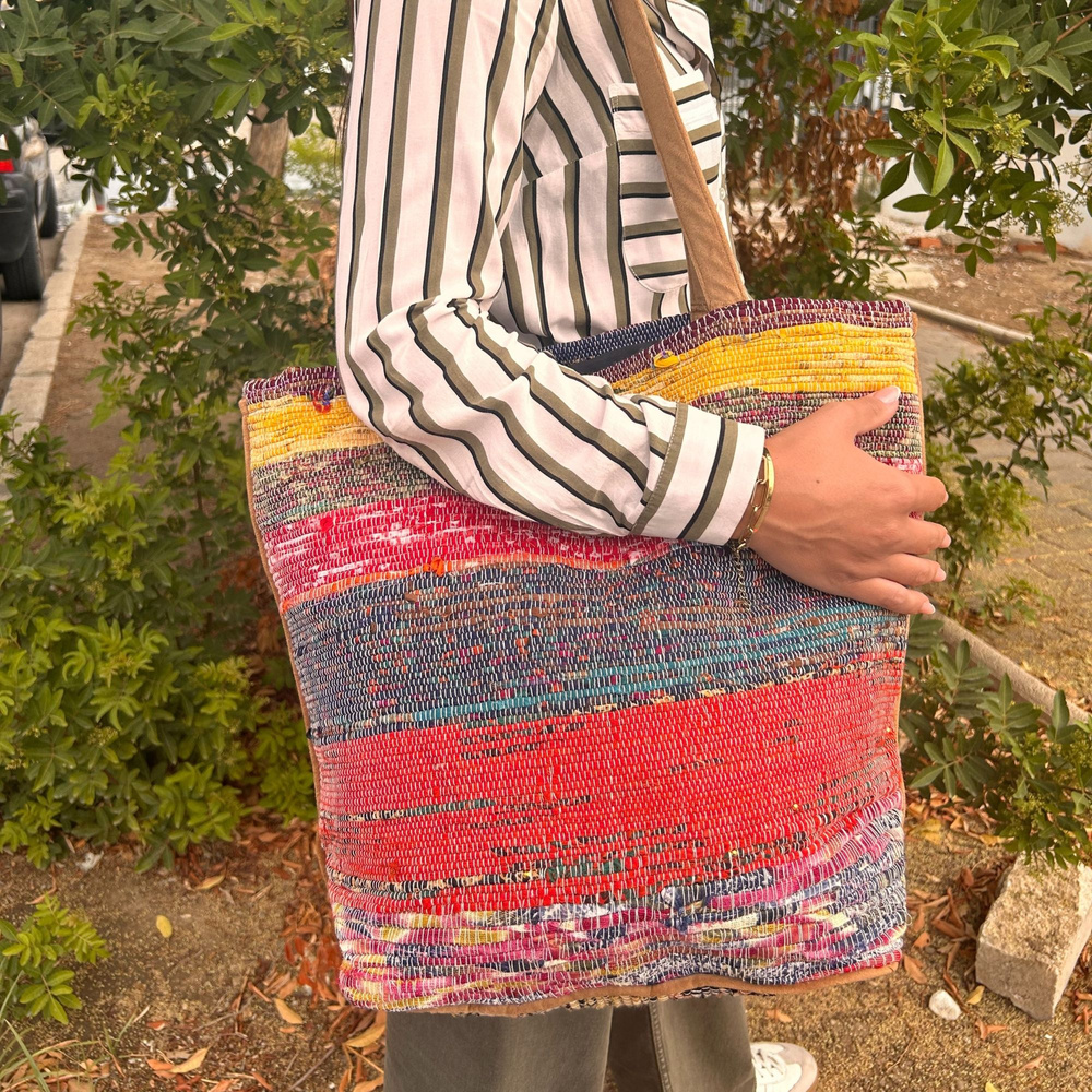 Recycled Big Rug Bag - Shades of Pink