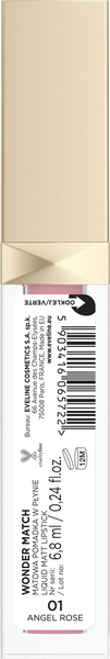 Eveline Wonder Match Matte Liquid Lipstick No. 01 Angel Rose 6.8ml