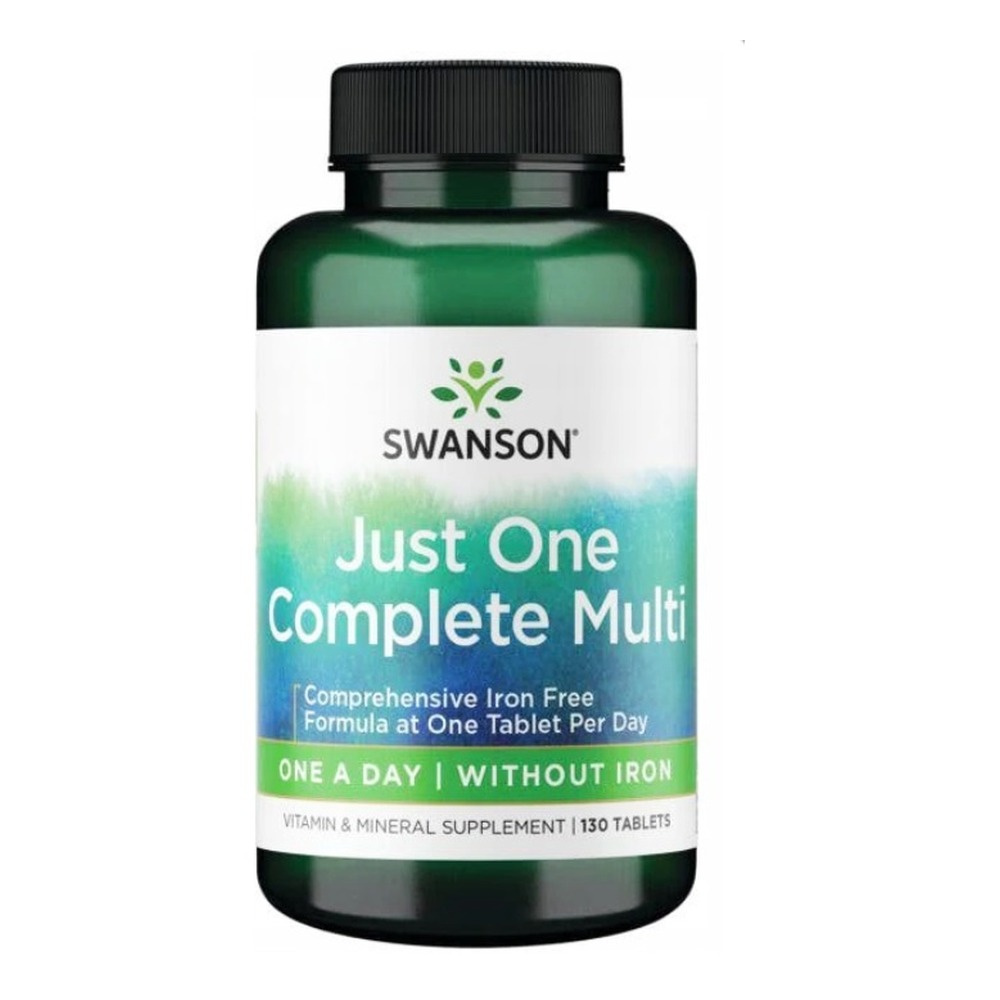 Swanson Just One Complete Multi without Iron Multiwitaminy 130 Tabletek