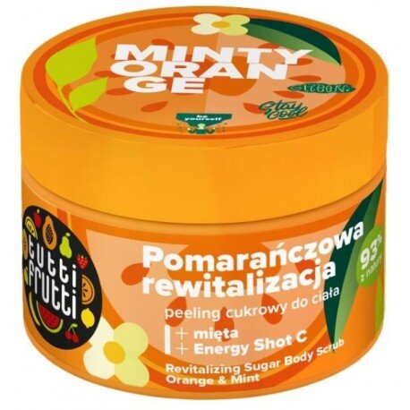 Tutti Frutti Rewitalizujący Peeling Cukrowy do Ciała Pomarańcza i Mięta + Energy Shot C 300g