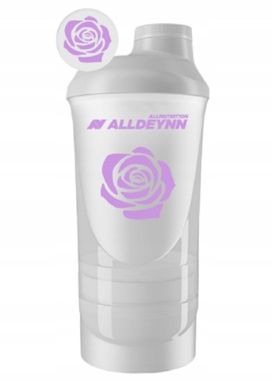 Allnutrition Alldeynn Plastikowy Trwały Smart Shaker  Biały 600ml + 350ml 