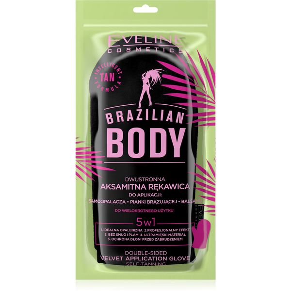 Eveline Brazilian Body Double Sided Velvet Glove for Application of Body Products 1 Piece