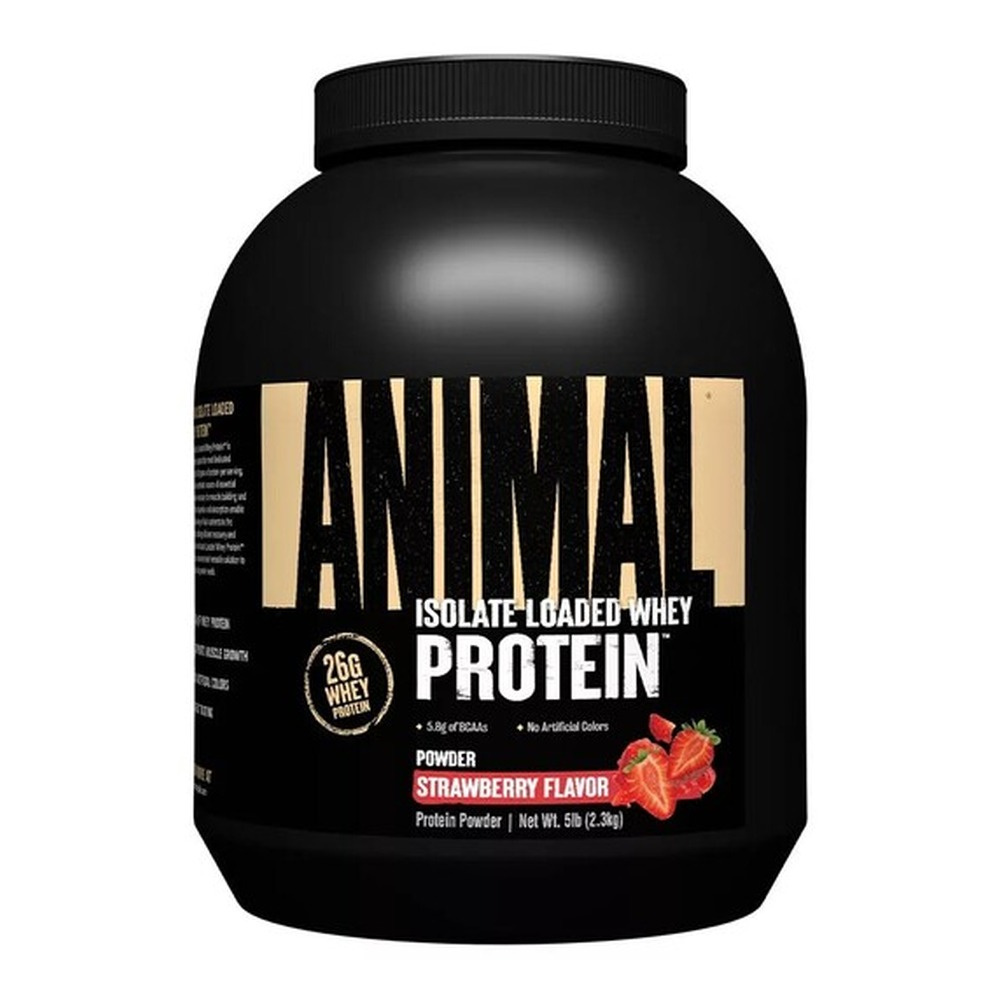 Animal Animal Whey Odżywka Białkowa o Smaku Truskawkowym Na Budowę Masy Mięśniowej 2300g