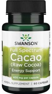 Swanson Full Spectrum Cacao (Raw Cocoa) 400mg Surowe Kakao 60 Kapsułek