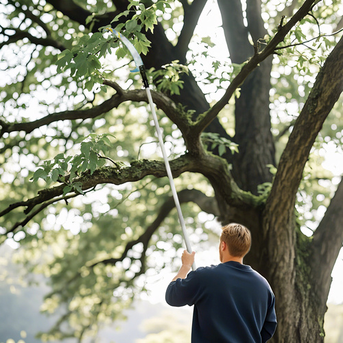 Outsunny Manual Pole Saw, 1.8-2.9 m Extendable Tree Pruner, Tree Lopper Long Reach Telescopic with Extendable Handle & 40 cm Saw for Tree Trimming