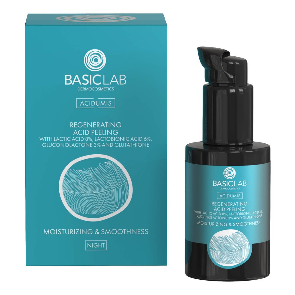 BasicLab Regenerating Acid Peeling with 8% Lactic Acid 6% Lactobionic Acid 3% Gluconolactone Moisturizing and Smoothing 30ml