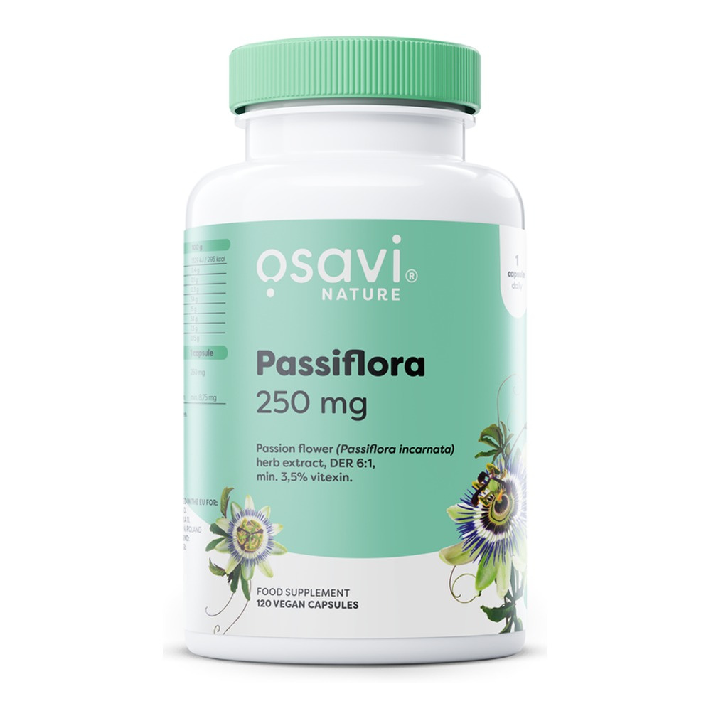 Osavi Passiflora 250mg Ekstrakt z Męczennicy Cielistej na Ukojenie i Zdrowy Sen 120 Kapsułek