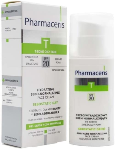 Pharmaceris T Sebostatic Przeciwtrądzikowy Krem Normalizujący do Twarzy SPF 20 na Dzień 50ml