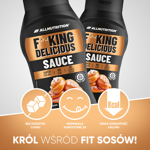 AllNutrition Fitking Delicious Sauce Caramel Słodki Sos bez Dodatku Cukru i Tłuszczu 410g