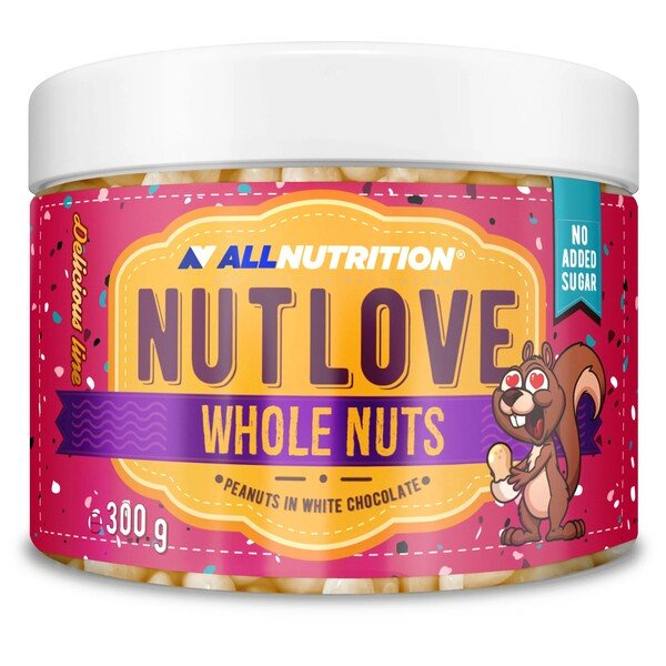 Allnutrition Nutlove Whole Nuts Orzeszki Ziemne w Białej Czekoladzie Zdrowa Przekąska 300g