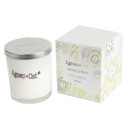 Agnes  + Cat Votive Candle - Fresh Citrus