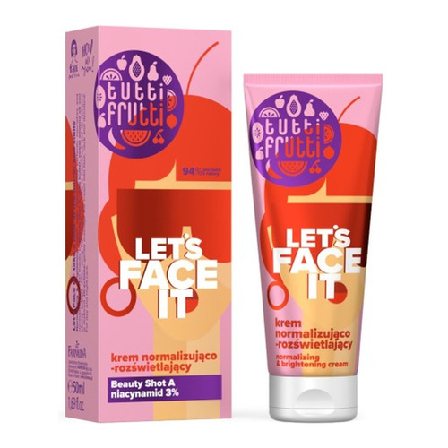 Tutti Frutti Let's Face It Normalizing and Brightening Cream with Niacinamide 3% + Beauty Shot A for Day and Night 50ml