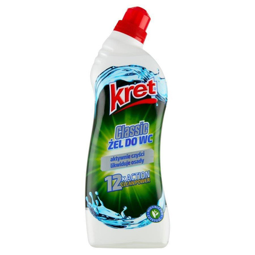 Kret Classic Toilet Gel 12 x Action Clean Power Active Cleansing Agent Removing Deposits 750g